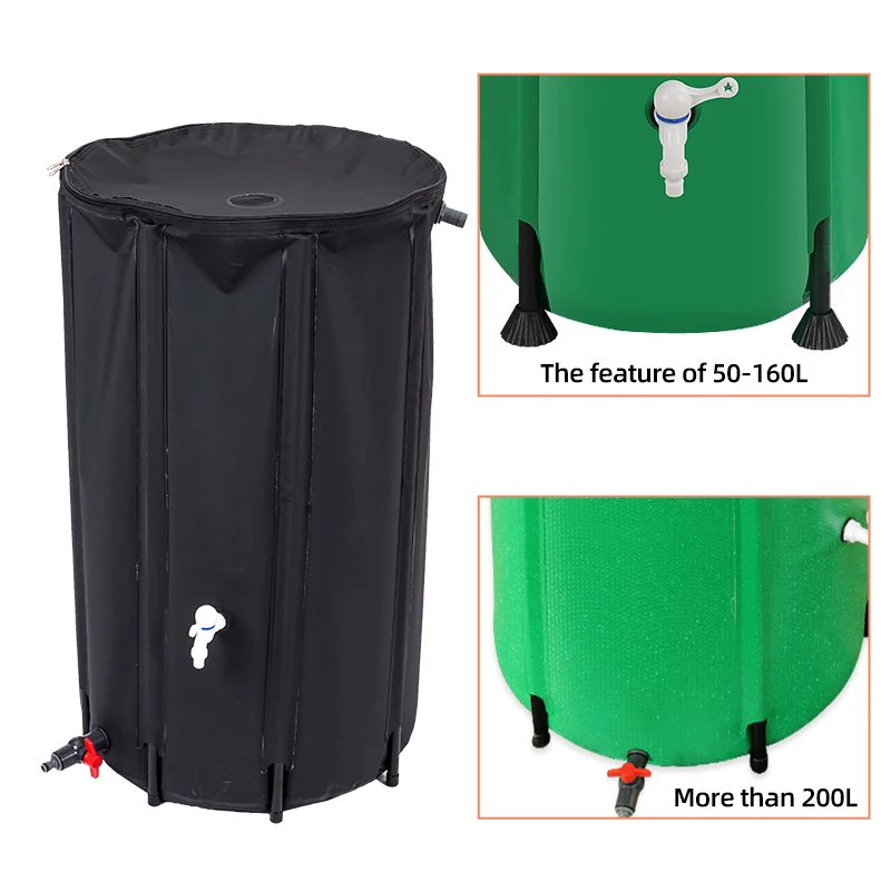 Factory Custom Size Wholesale Portable 100 200 500 1000 L garden rain barrel water collector large water storage bucket