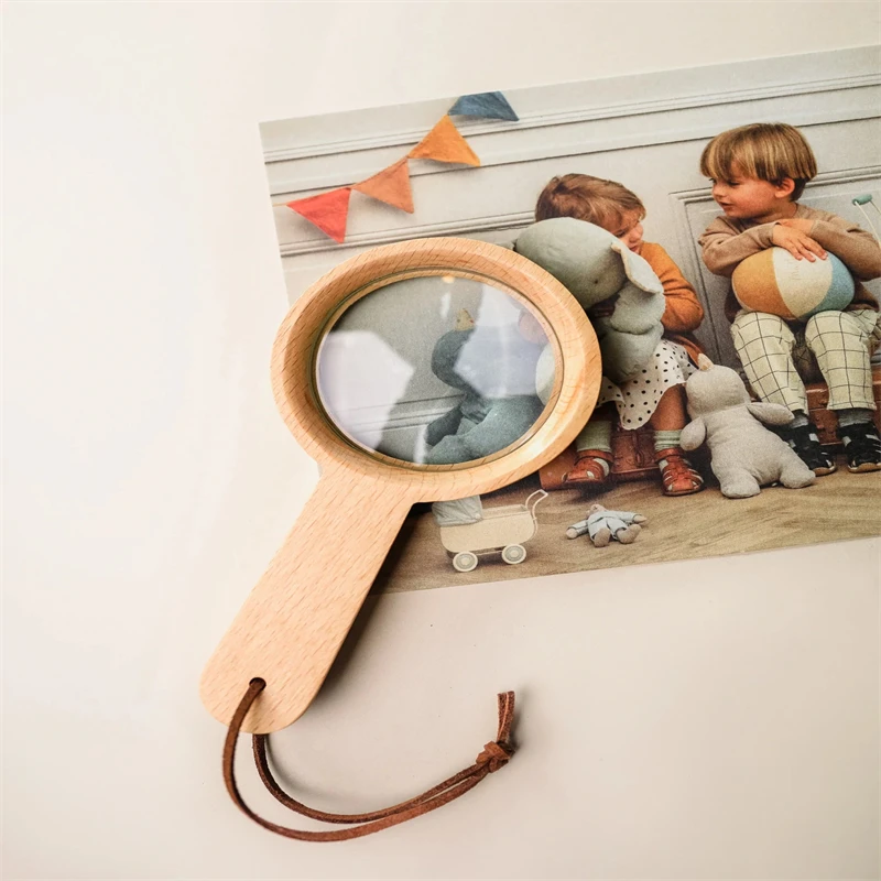 Wholesale Custom Learning Magnifying Glass Educational Preschool Kids Kids Sensory Tool Skills Waldorf Montessori Wooden Toys