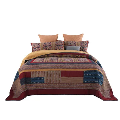 wholesale hotel  patchwork printed bedspreads bedspread bed spread twin queen king size