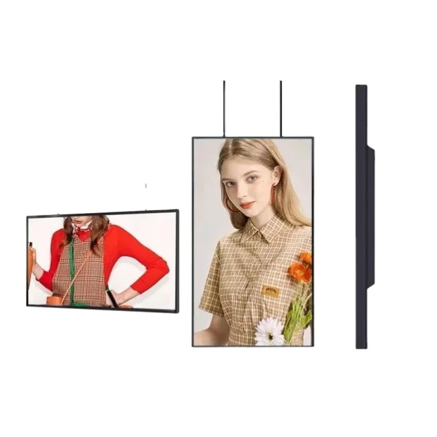 Double sided 55 65 inch 2500nits 4k Android shop lcd digital signage player high brightness window advertising display