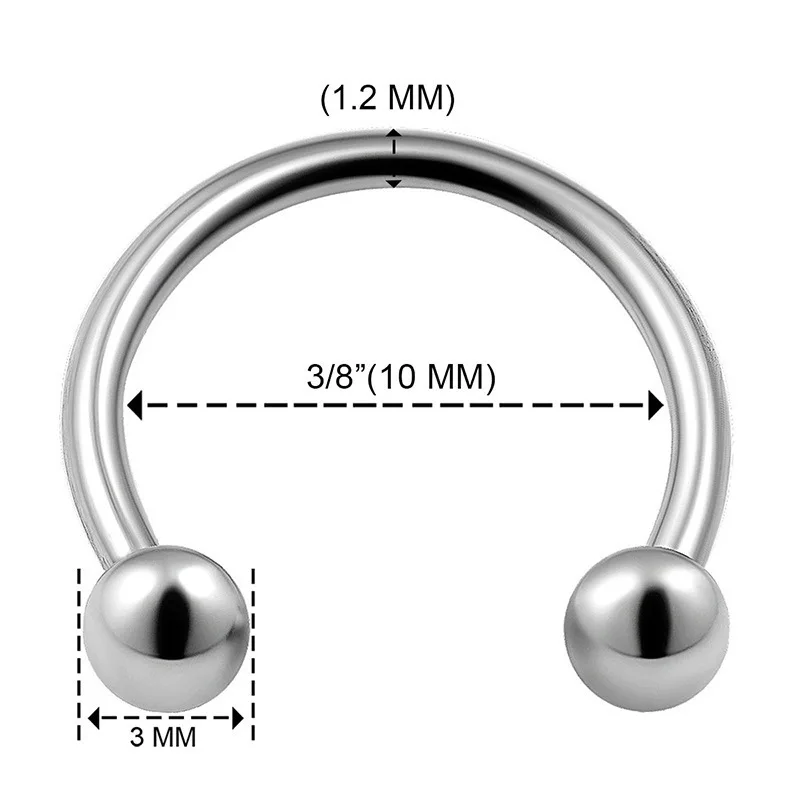 Piercing Needle Copper Labret gold plated Cubic Reusable Hoop Body Piercing Jewelry U shape Hoop Helix Piercing ear nose rings