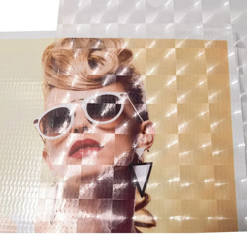 3D Cat Eye Pattern Hologram Thermal Lamination Film Soft PVC Stretch Wrap with Moisture-Proof Hot Melt Glue for Wrapping