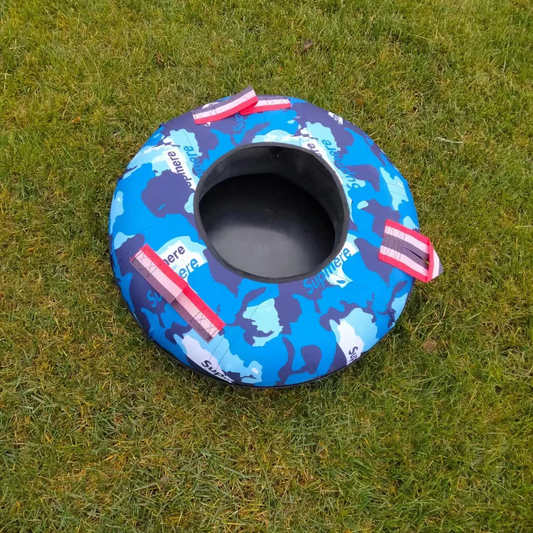 2022 Heavy Duty Inflatable Snow Tube Hard Bottom Sledge Sled with Rubber and Oxford Fabric for Kid and Adult Winter Sport