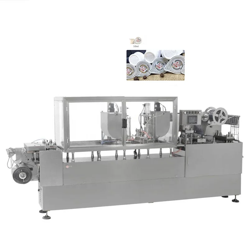 
Automatic thermoforming filling sealing PP PVC PET blister packing packaging machine for liquid honey paste jam paste butter 