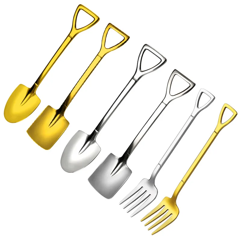 Korean Fashion Style Stainless Steel Dessert Shovel Spoon Ice Cream Stainless Steel Shovel Spoon 304 Fashion Design Dessert Spoo
