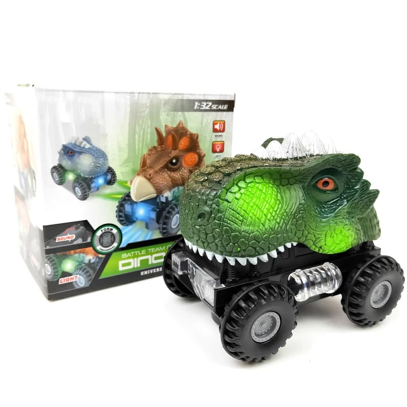 Лидер продаж 2023 автомобили-Динозавры электронная музыкальная машинка с подсветкой детский автомобиль автоматическим изменением направления грузовик динозавра игрушки