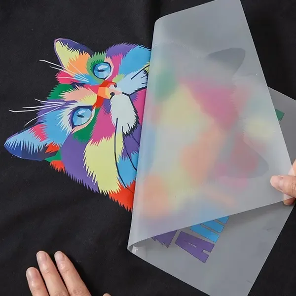 Custom Cartoon Logo Designs Clear Film Transfer Paper Plastisol Offset Iron on Patch Decals DTF Heat Transfers for Clothes