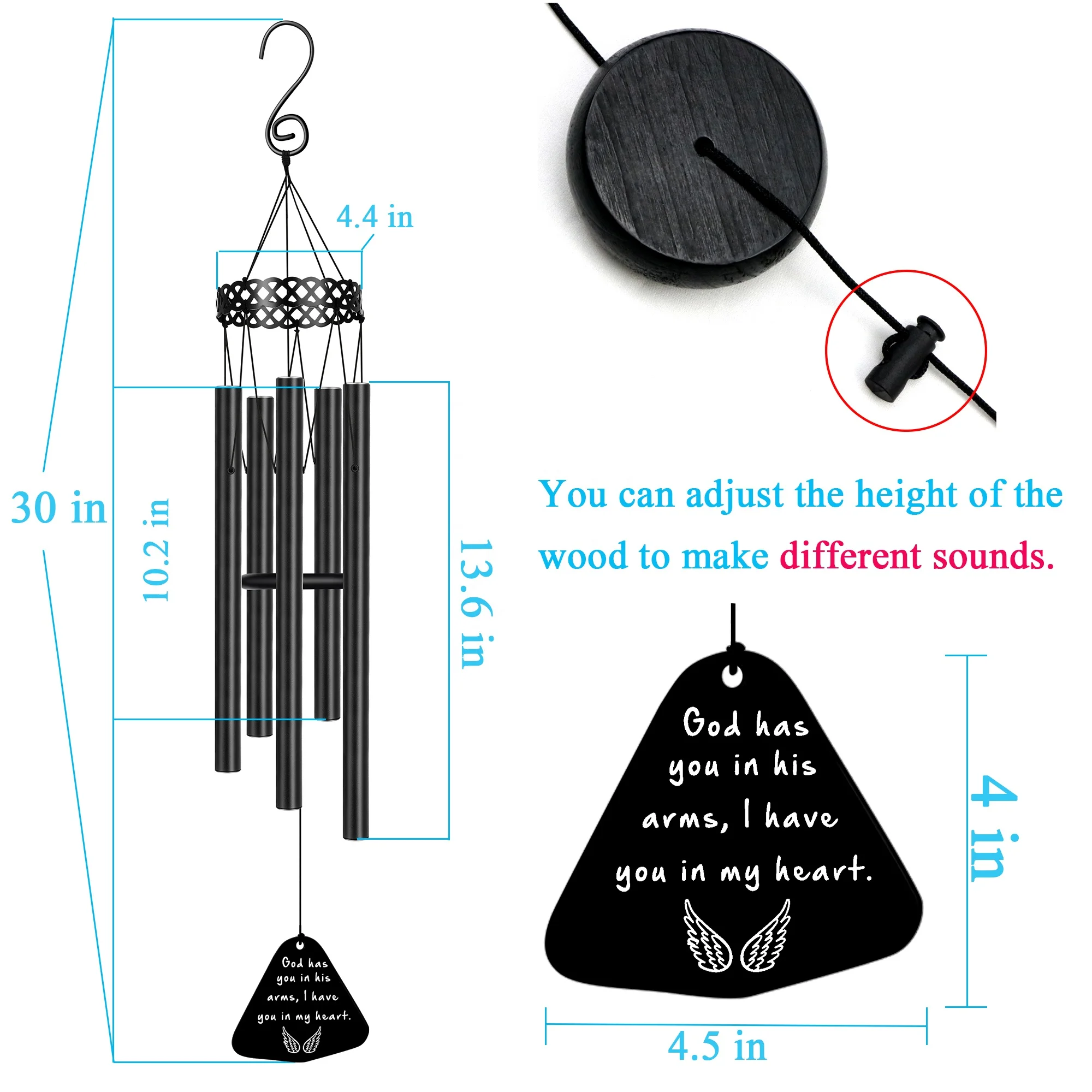 Memorial Wind Chimes for Loss of Loved One Sympathy Gifts Windchimes Rememberance Outside Garden