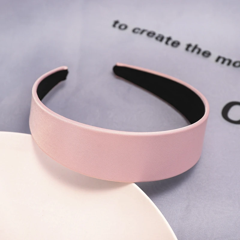 Fashion Korean Hair Accessories Candy Color Wide Plain Headbands for Girls Makeup