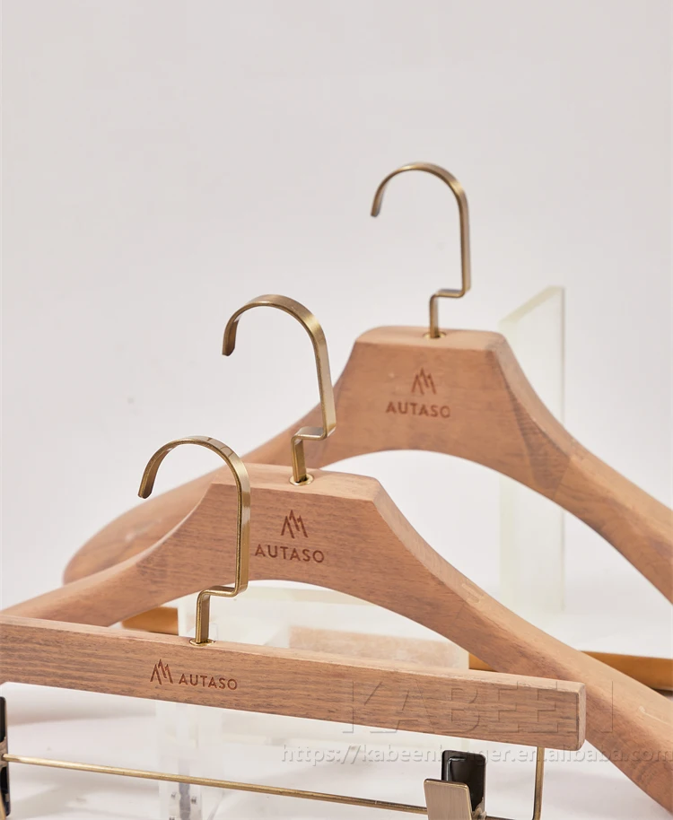 wood hanger with logo