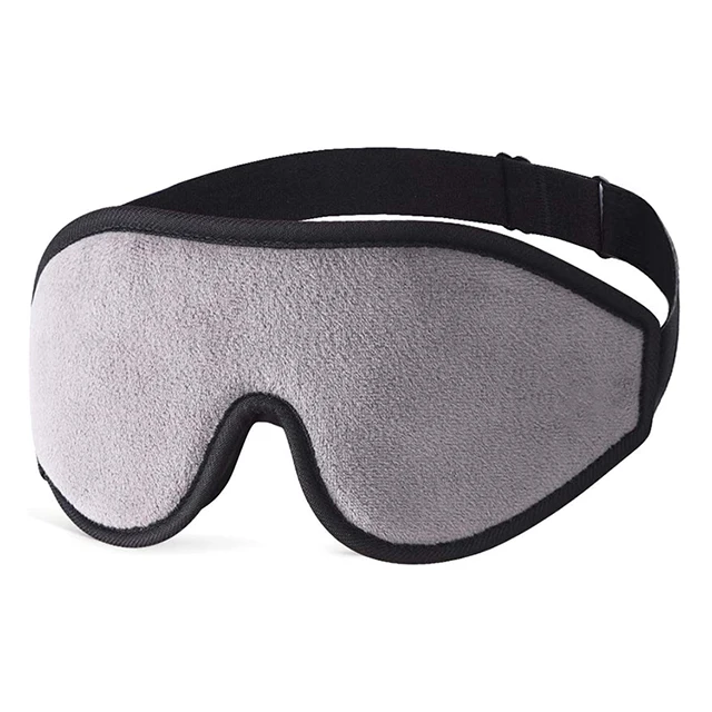 Дорожный отдых, чехол из полиэстера, серая маска для сна 3D из пены с эффектом памяти с регулируемым ремешком