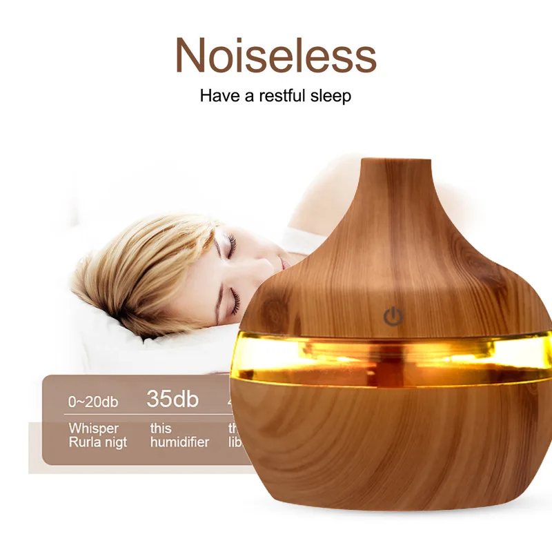 Home Wood Grain Humidifier Colorful Aroma Diffuser USB Portable Humidifier air purifier aroma diffusers