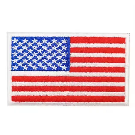 Wholesale small heat press usa country flags patches embroidered patch hook loop