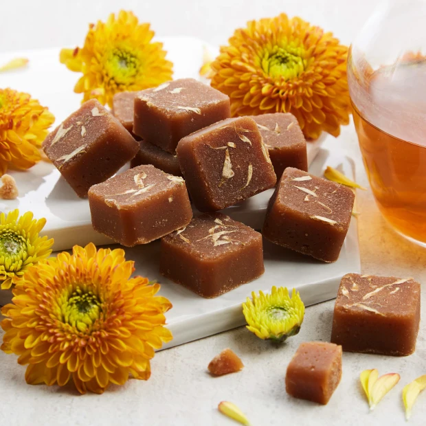 Натуральные изысканные кубики для чая из коричневого сахара, меда, хризантемы
