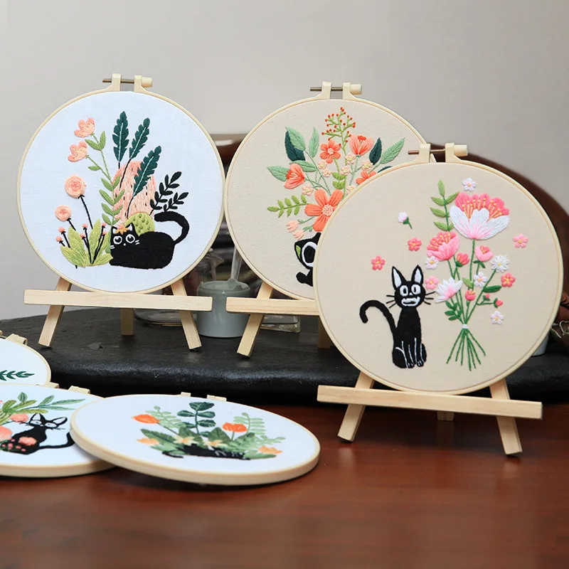 Cat Designs Embroidery Kits full set Embroidery Skills, Beginner to Advanced Embroidery Cross Stitch Kit