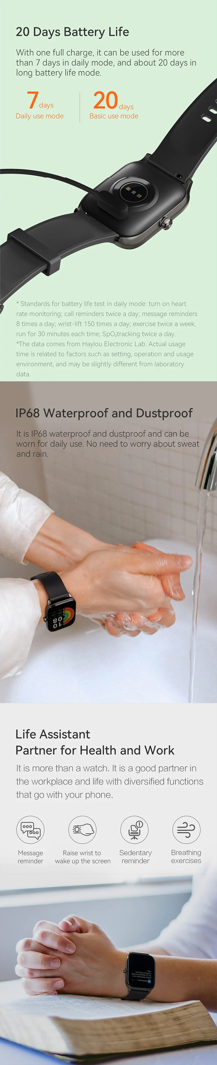 original haylou GST LS09B Smart Watch Touch Screen IP68 Waterproof Global version Smartwatch Solar Smart Watch