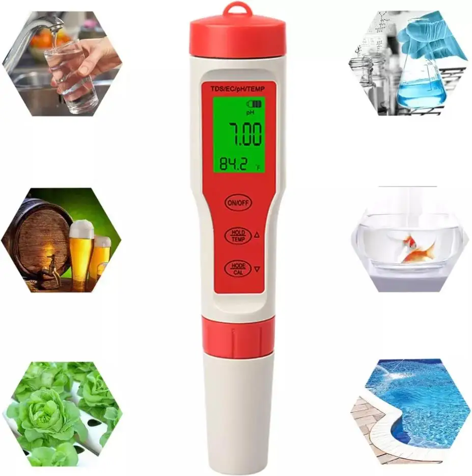 Laboratory 4 IN 1 PH Meter Lcd Digital Electric Tester Pen Portable PH Meter