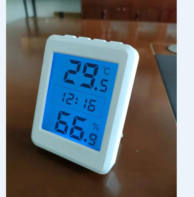 Backlight LCD Display Alarm Temperature Humidity backpacking Thermometer Hygrometer With Time