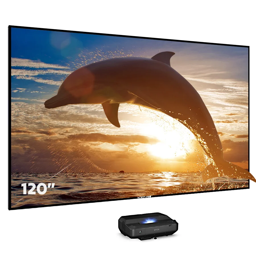 Top Quality ALR CLR UST Screen 120inch Fixed Frame T PRISM Crystal CLR Projector Screen for Ultra Short Throw Projector