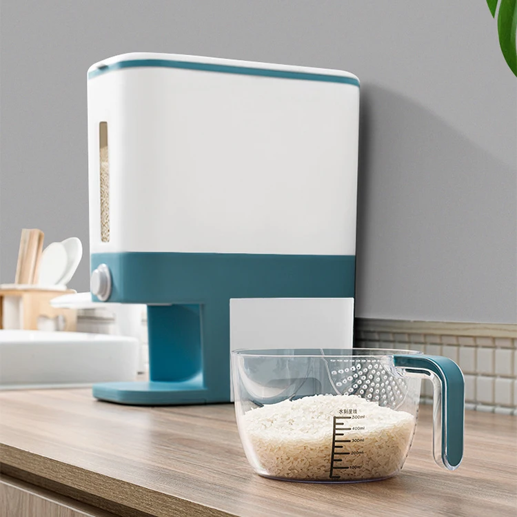 Manufacturer 12kg kitchen rice dispenser container rice box dispenser storage container cereal dispenser with lid
