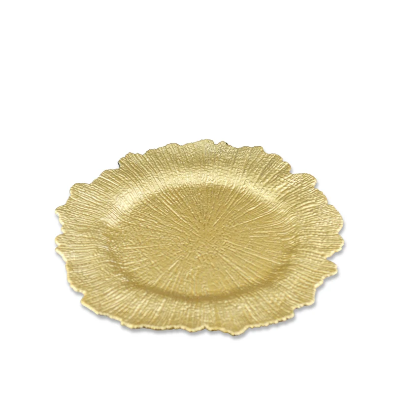 Wholesale cheap reusable fancy luxury party supplies serving tray plastic plate for wedding