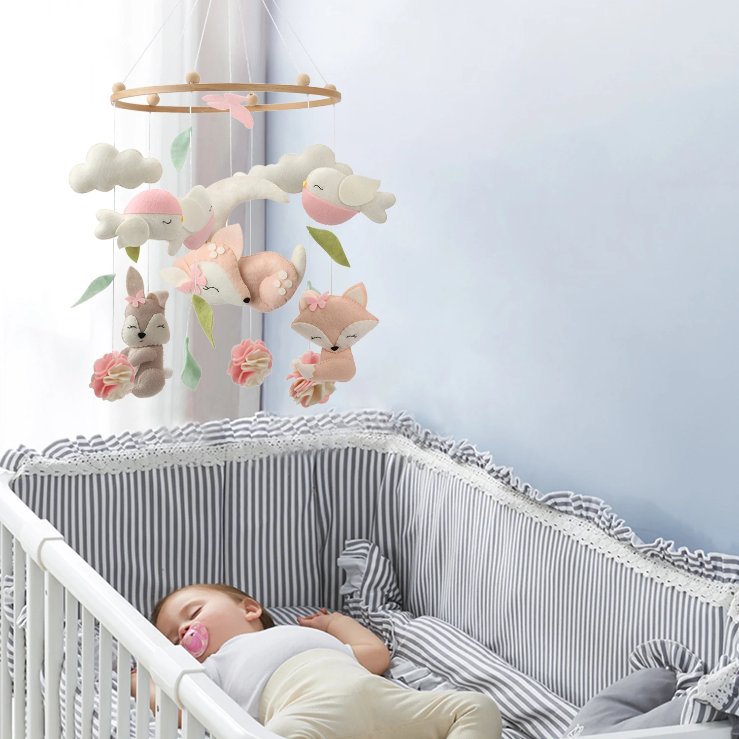Deer baby mobile girl Nursery decor girl Baby shower gift