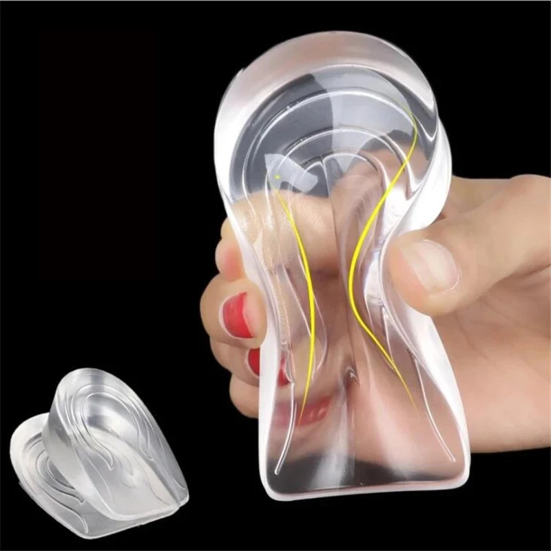 Silicone Gel Height Increase Insole Heel Lifting Inserts Shoe Elastic Height Increase Silicone Insole