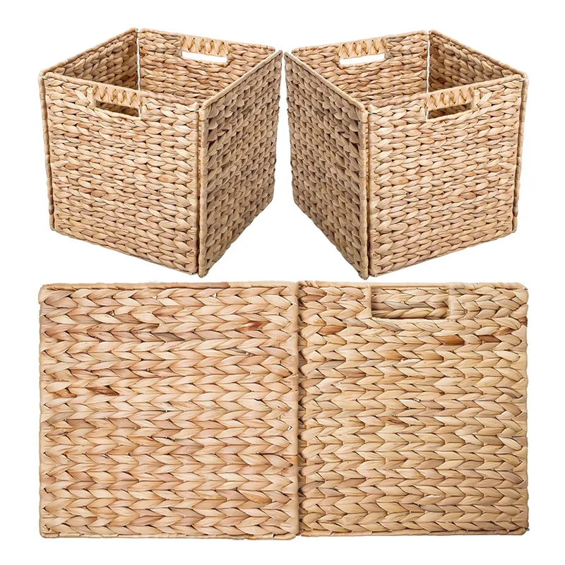 Best Price Folding Handwoven Vietnamese Handle Outdoor Square Washing Natural Bread Curver flower hanging  Rattan Basket