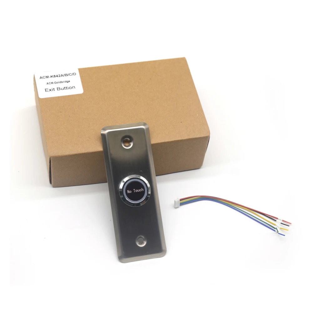 USA Standard Size Door Access Control System Contactless Exit Button With Led Infrared Exit Button Switch