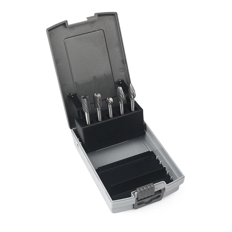 wanya Wholesale Manufacturer OEM 5 pieces 6 mm 1/4inch Shank Burr Set Tungsten Carbide Rotary Burrs for Diamond Grinding Cutting