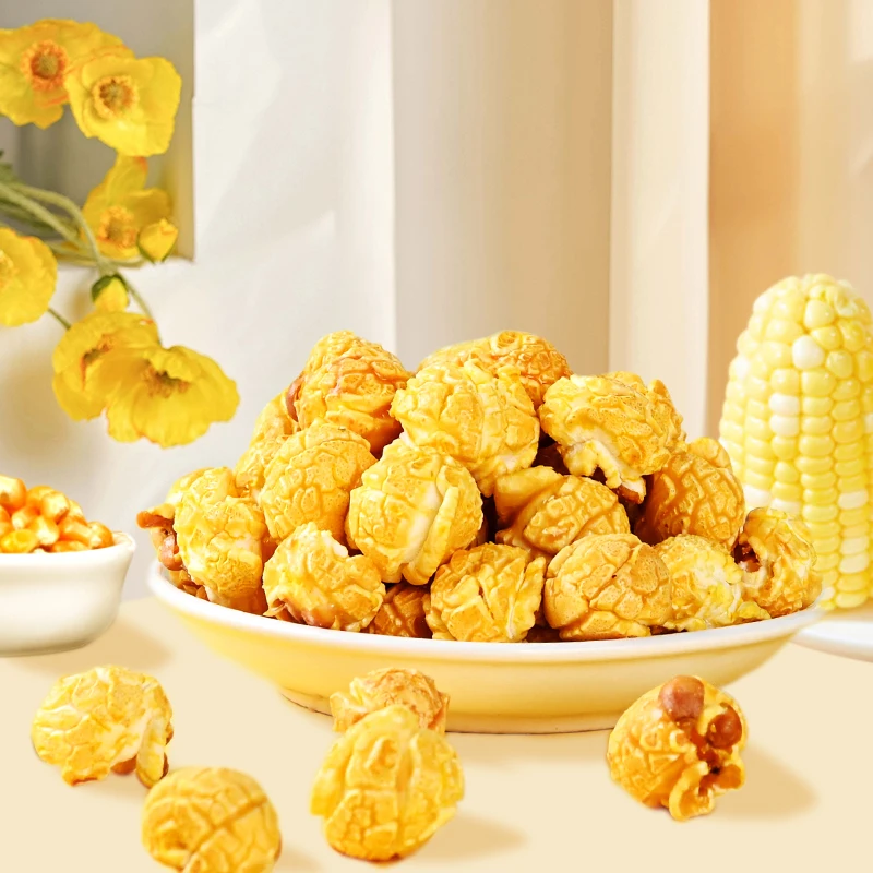 Colorful popcornCreamy caramel flavored fruit flavored popcorn snacks for kids 248g