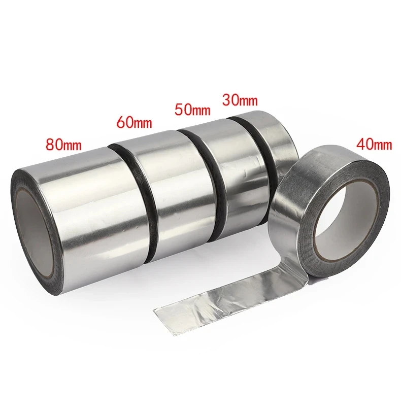 1 roll 3mm~5mm~10mm, 40 meters long, 0.06mm Adhesive Aluminum Foil Tape for Thermal Conducting /Shielding /Sealing /Waterproof