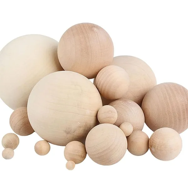 100 Pcs Round Wooden Balls without Holes Unfinished Natural Wood Craft Balls Custom Size Wooden Balls for Crafts and DIY Project
