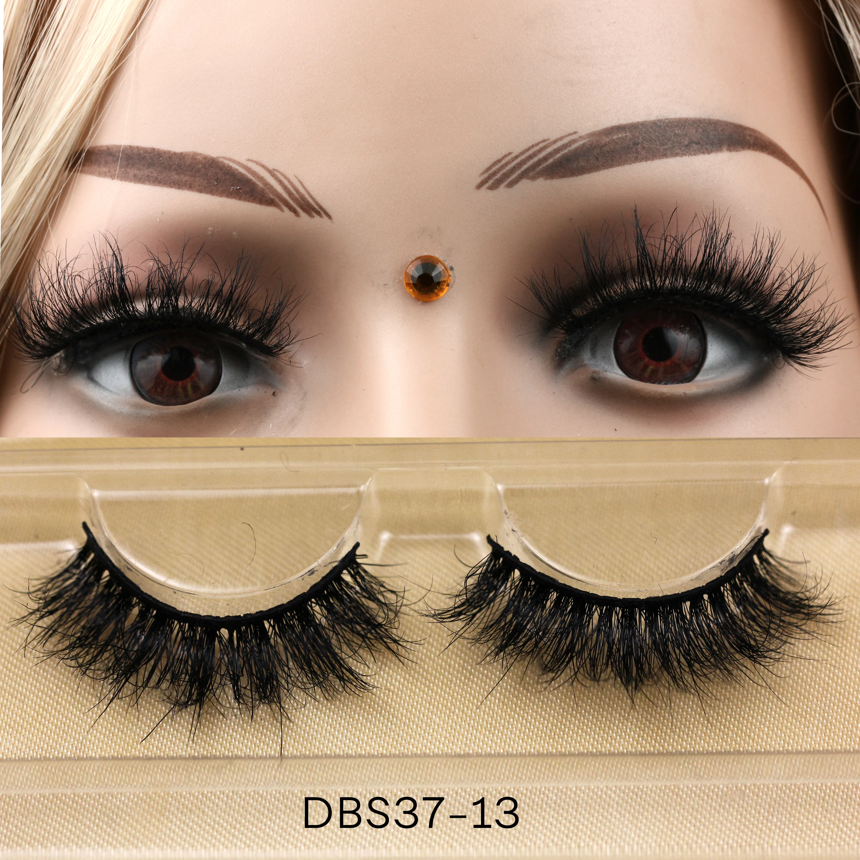 DBS35 Best Selling Natural Lashes Messy Curly 3d Vegan 15mm 18mm 25mm Fluffy Mink Eyelashes With Private Label Lash box