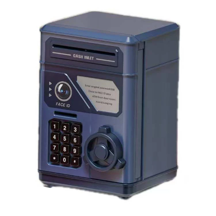 Wholesale NEW Simulation Face Recognition ATM Cash Pot Password Automatic Roll Money Safe Money Bank Box Educational Toy Gift
