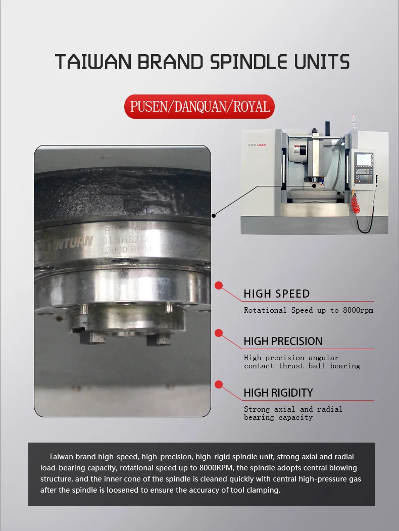Teast chine hot sell VMC1060  Machine Tool Spindle