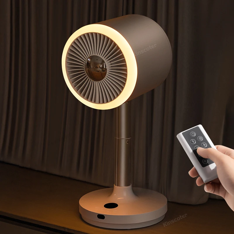 Automatic  Air Circulation Fan Portable USB Rechargeable 6000mAh Floor Fan Desktop Vertical Remote Control Timing Fan