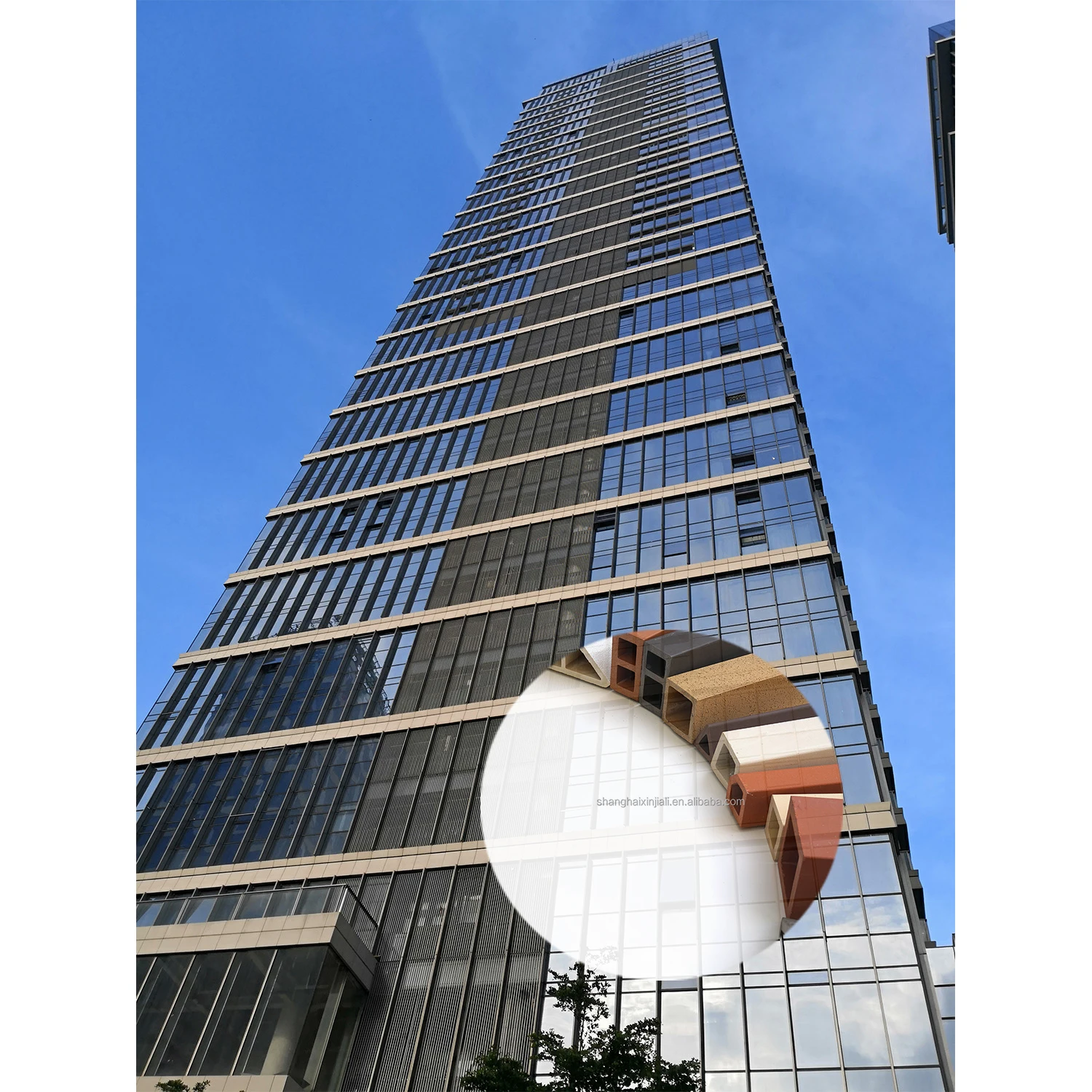 Full Set Home Commercial Hang Curtain Wall Terracotta Panel Quare Pipe Cladding