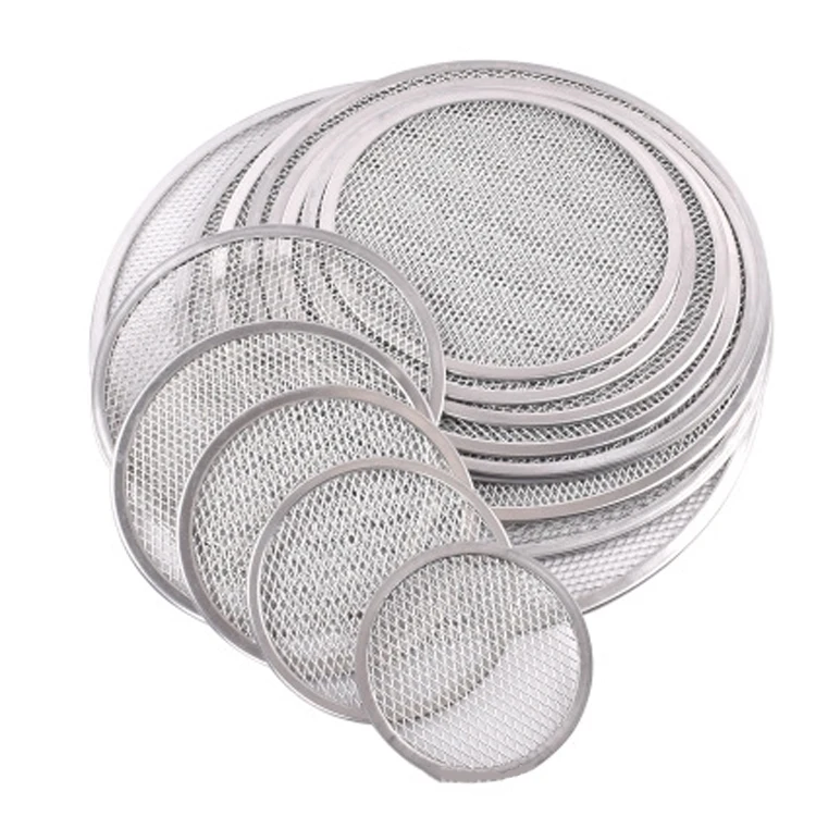 Top Selling Pizza Screen Thickened pizza mesh trays 6-20 inch aluminum pizza mesh baking trays
