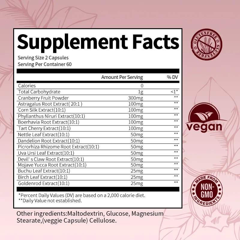 Beworths OEM 120pcs All Natural Herbal Supplement Kidney Cleanse and Detox Capsule