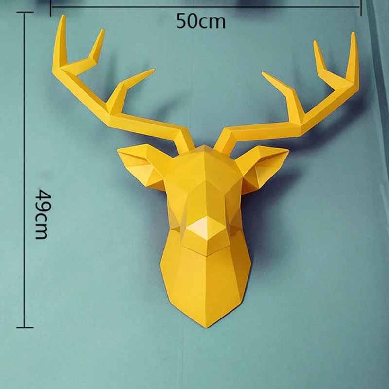 Custom black white gold colorful Resin Horse Head Sculpture deer mounted ART shop bar hotel home living room Wall Hanging decor