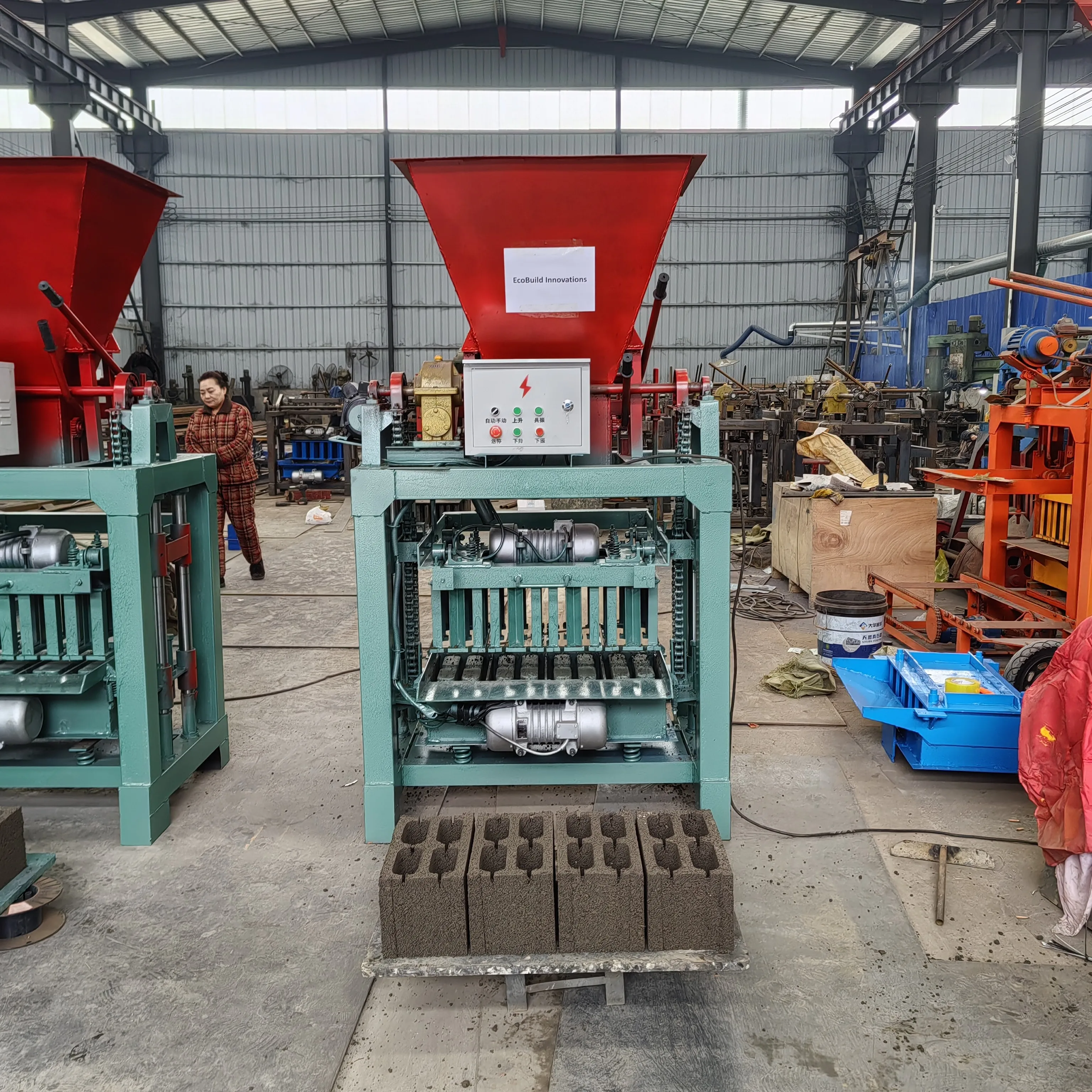 qt4-23a semi automatic brick paver making machine qmr2 40 compressed earth soil cement block brick making machine