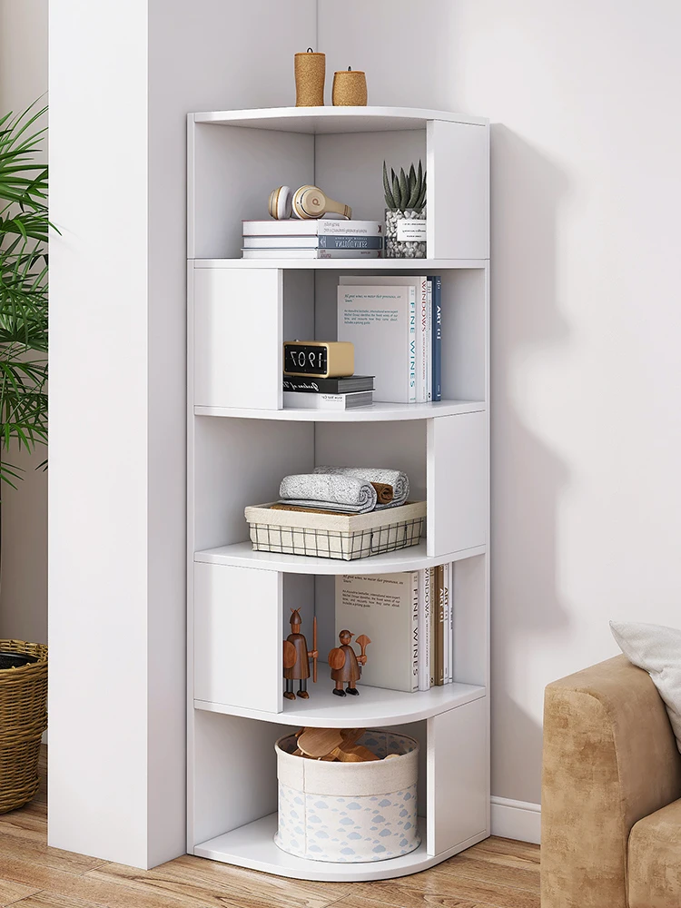 Factory customization bookcase modern luxury living room bookshelf wooden library rotating bookcase