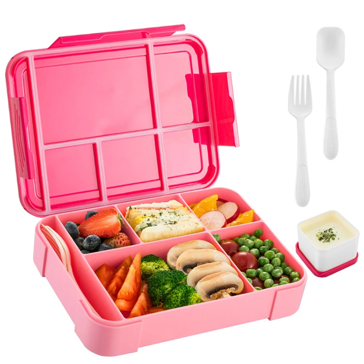 3 Compartment Division Bento Tiffin Box With Cutlery Kids Pp Lunch Box Plastic Children Kids Bpa Free Food