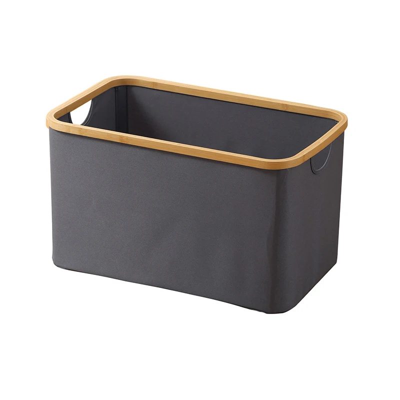 NISEVEN Large Foldable Storage Basket Closet Storage Laundry Hamper With Bamboo Handle Waterproof Oxford Cloth Storage Basket