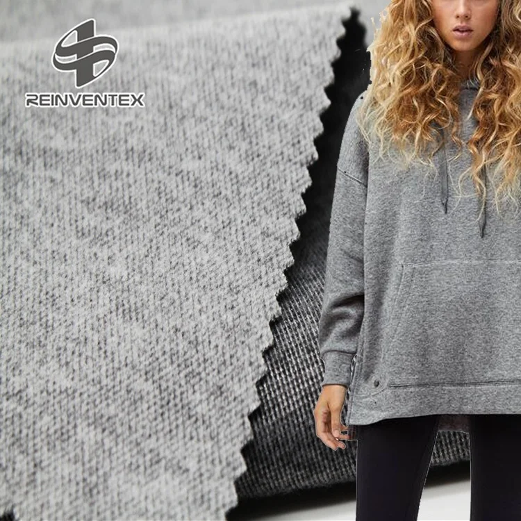 
9570 Woolen coat material polyester rayon spandex double face interlock stretch knitting fabric for garment 