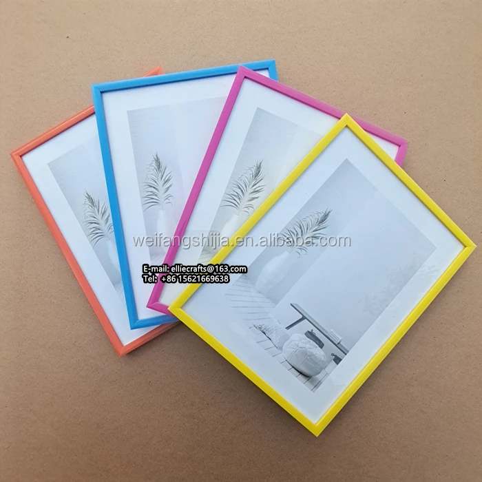 Top Selling Bulk Picture Frames Custom Size Flat Surface Eco-friendly PVC photo frame colorful plastic stand photo frame