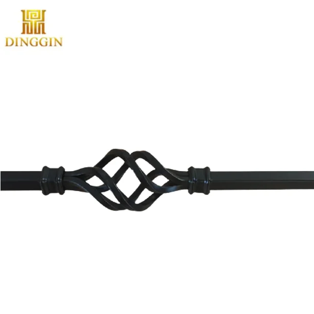 Hot Sale Black Basket Twist Stair Iron Baluster Staircase Parts Metal Accessories Steel Wrought Home Balcony Indoor