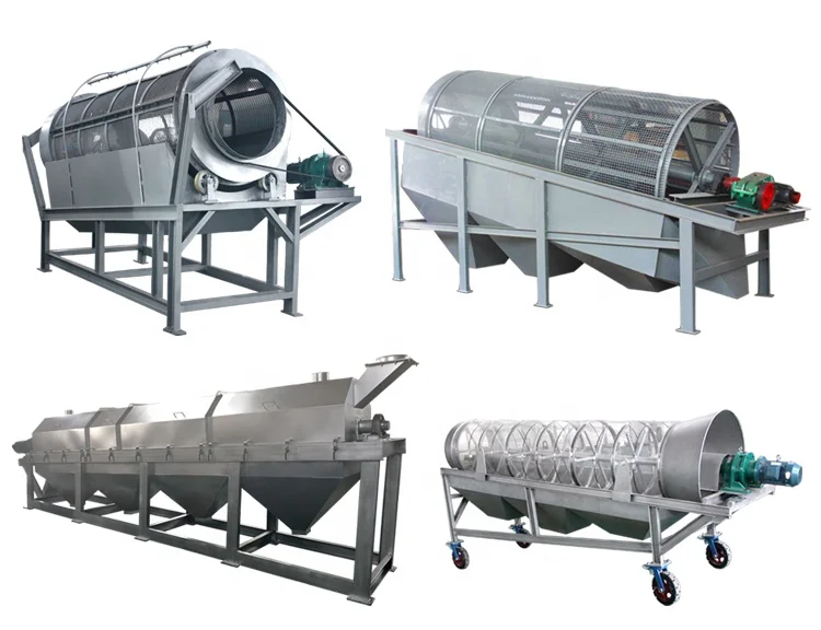 DZJX Coconut Fiber Rotary Wood Sawdust Rotating Drum Screen Activated Carbon Sieve Sifter For Popcorn Garbage