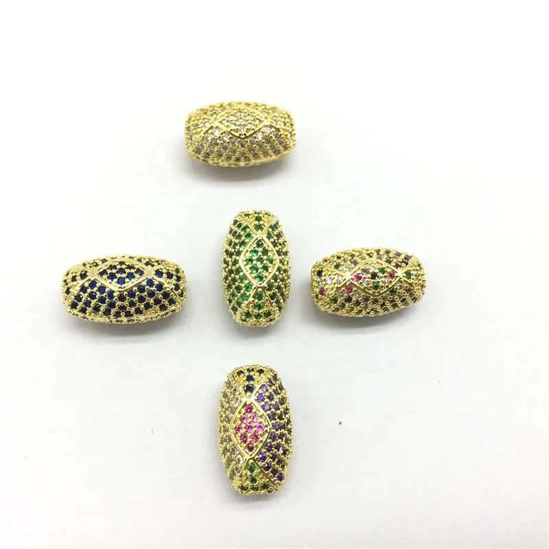Оптовая продажа хорошее качество ювелирных изделий овальной формы 18k покрытием Медь проложить cz соединители